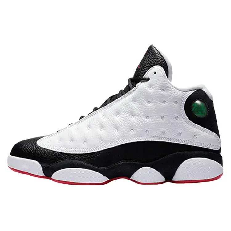 NIKE Men's Air Jordan 13 Retro 'He Got Game' 2018 Cushion Sports Shoe - Streetwear Athletic Trainer with Leather Suede Upper, Suede Overlays, Hologram Detail, Retro Look, Secure Fit, Black and White for Casual Use