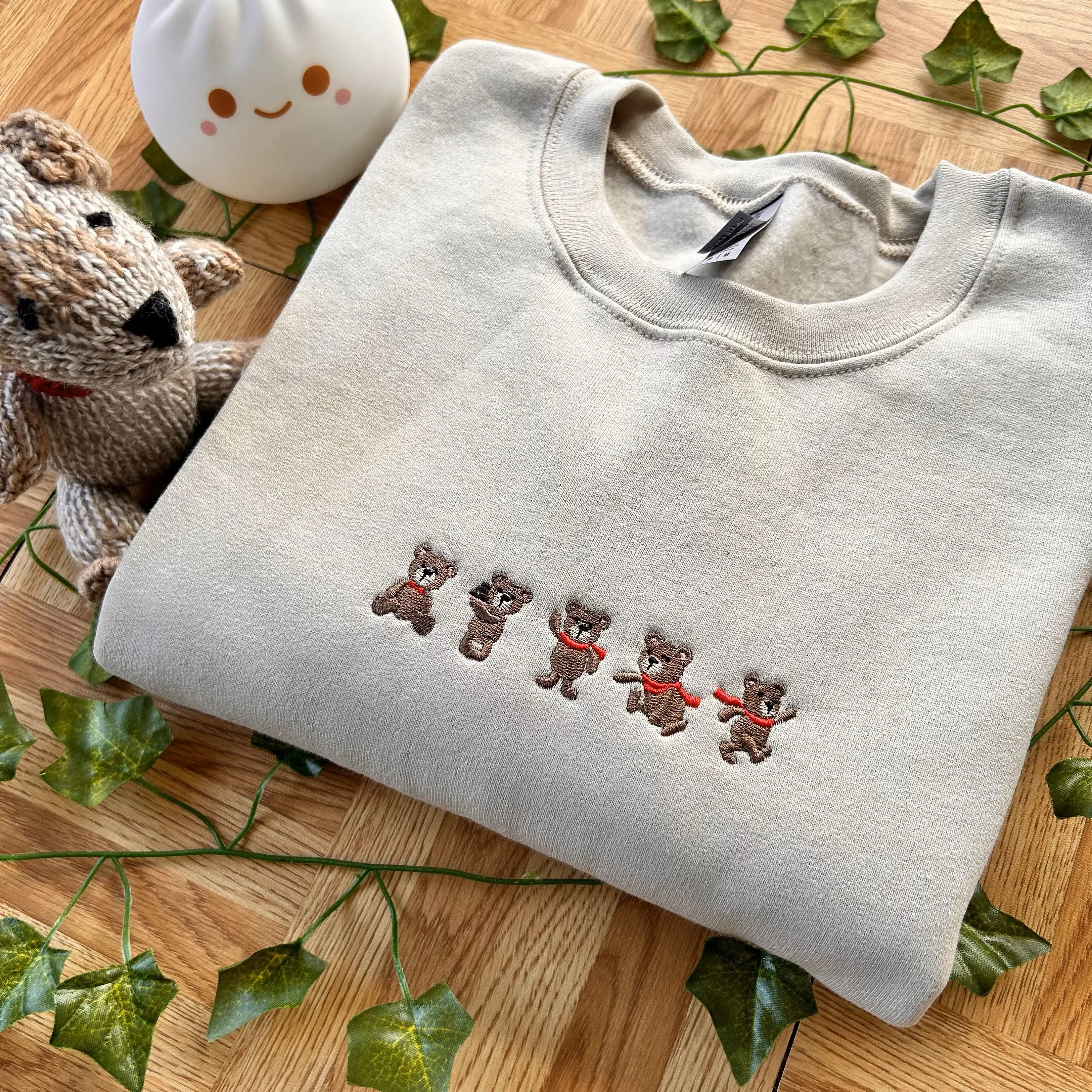 Bear Embroidered Sweatshirt, Mama Bear Crewneck, Winter Bear Sweatshirt, Cute Gift For Her, Pooh Sweatshirt, Birthday Gift for Girlfriend