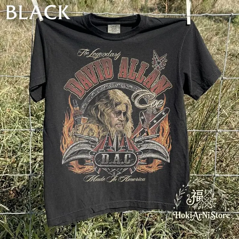 Vintage David Allan Coe Shirt, D.A.C. Outlaw Country Music Tee, Retro Graphic T-Shirt, Comfort Colors Tee, Made in America Music Fan Gift