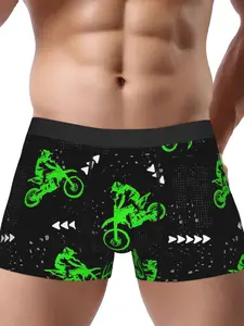 Green Motocross Men Underwear Soft Breathable Fabric