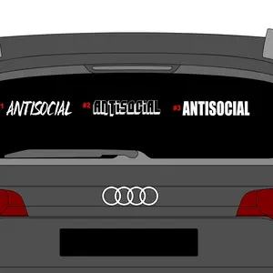 Antisocial Windshield Banner Vinyl Decal Sticker 1 window decal choose your style