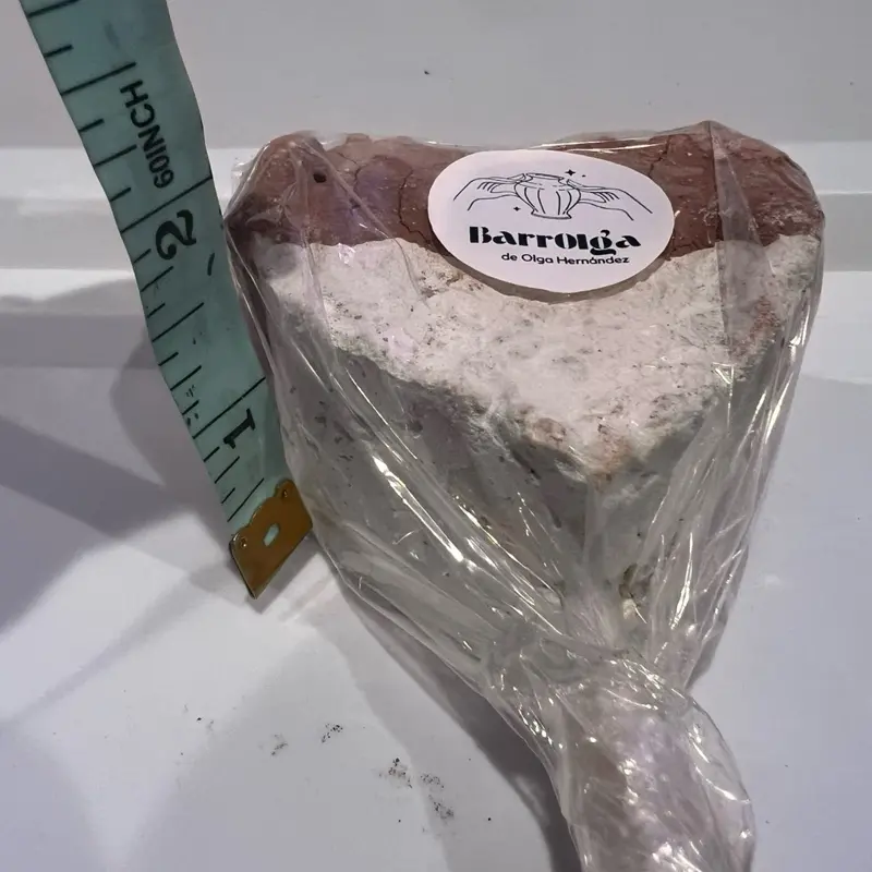Barrolga Bomboncillo Heart-Shaped White-Brown Kaolin Clay, Handmade in Mexico