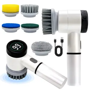 Electric Spin Scrubber, Cordless Cleaning Brush IPX7 Waterproof, 5 Replaceable Brush Heads, 2-Speed for Bathroom Detail Cleaning, Grout, Corners, Gaps, Remove Mold & Soap Scum deep tool dish scrub supply electronic tiktokshopspringglowup