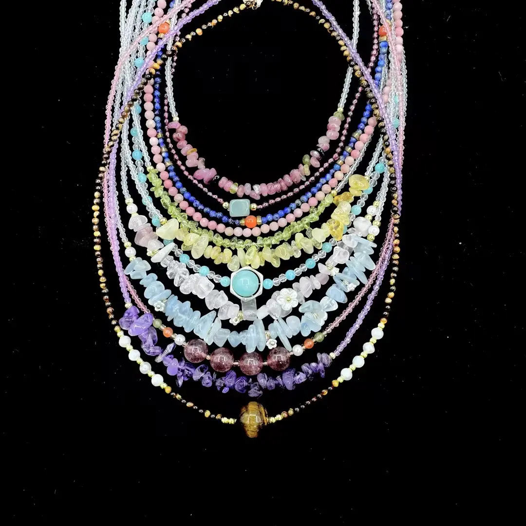 Natural Crystal Necklace,Crystal Beeds Necklace, Tiger Eye Necklace, Aquamarine Necklace, Amethyst Necklace, Peridot Necklace, Citrine Necklace, Rose Quarts Necklace, Lapis Lazuli Necklace, Tourmaline Necklace