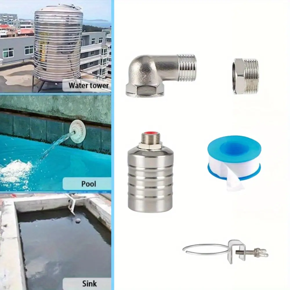 304 Stainless Steel Fully Automatic Shut-Off Float Valve - 1/2"-3/4" Level Control Valve, Jewelry Adjuster & Protector Accessory for Water Tanks