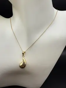 10K Gold Small Drop Pendant for Women's Fashion Jewelry