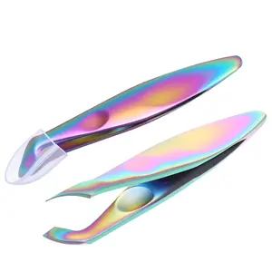 2 Pcs Mini Cuticle Cutter Mini Cuticle Clipper Hangnail Clipper Trimmer Tweezers Professional Manicure Pedicure Nippers Precise Nail Trimmer for Trim Nail Dead Skin Hangnails (Colorful)