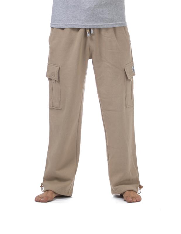 PROCLUB Men's Heavyweight Cargo Sweatpants PRO CLUB Cargo Pants 6 Pockets Casual Fleece Pants Hip Hop Harem Casual Loose Fit Elastic Big and Tall