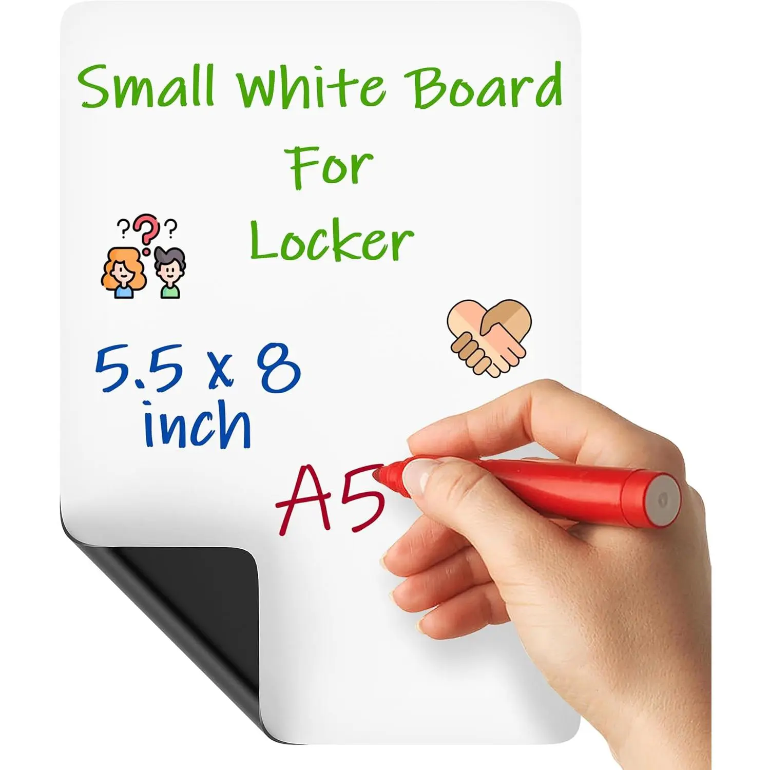 Locker Dry Erase Board  5.5x8 - Locker Whiteboard  - Dry Erase Board for Lockers  White Boards for Lockers Small  White Boards - 5x8 Mini Whiteboard