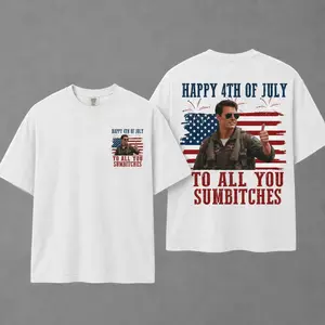 Comfort Colors Happy 4th of July to All You Sumbitches T-shirt, Maverick Tom Cruise Vintage America Tee, Retro USA Fighter Shirt, Independence Day Graphic Tees Womenswear
