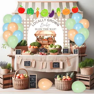 Locally Grown Baby Shower Decorations Farmers Market Baby Shower Decor for Boys Girls Farmers Market Photo BackdropFarm Themed Birthday Party Supplies Locally Grown Banner outdoorfun