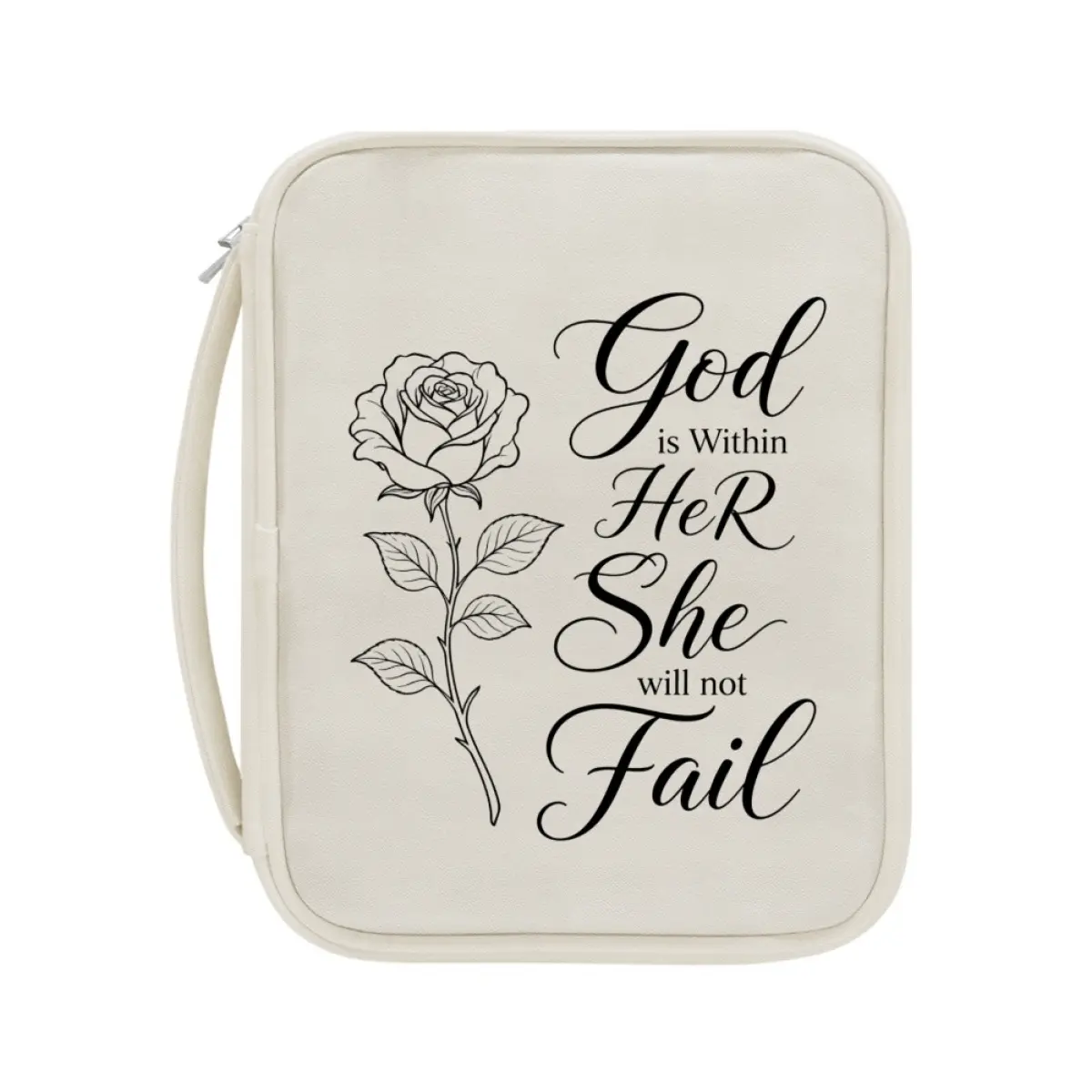 Bible Cover Case for Women, Large Bible Bag with Handle,"God is within her"Bible Protection  Lightweight Christian Gift for Mom，Bible Study for Women