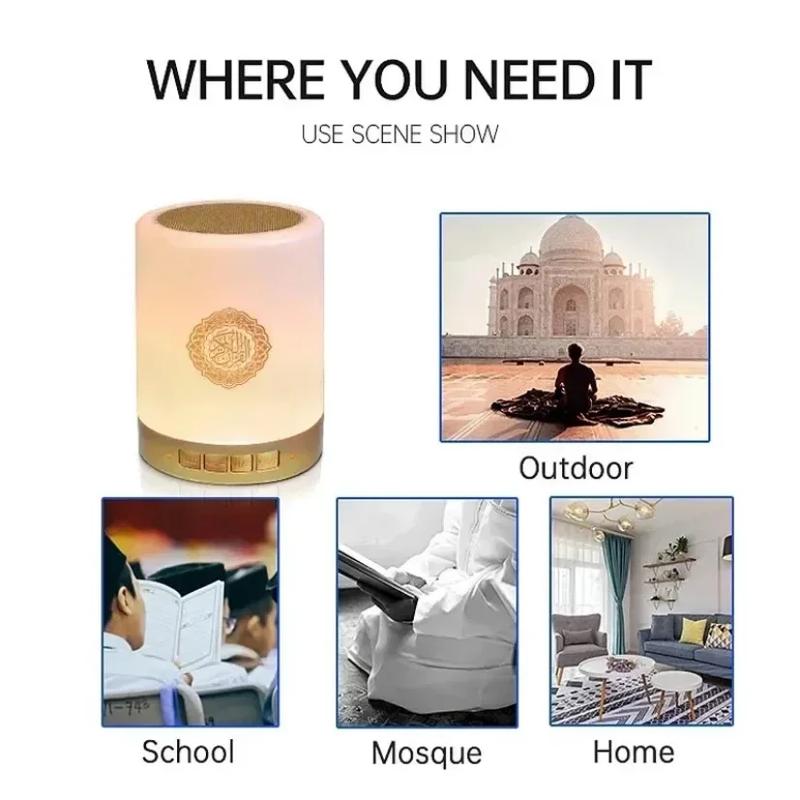 Equantu Wireless Portable Bluetooth-compatible Speaker USB Rechargeable with Night Light & Remote Control Music Sound Box for Home Office Audio