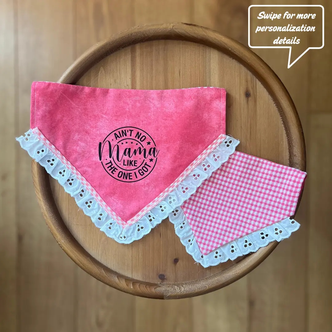 No Mama Like Mine Pink / LAST CHANCE / Reversible / Over-the-Collar / Pet Bandana / CLEARANCE