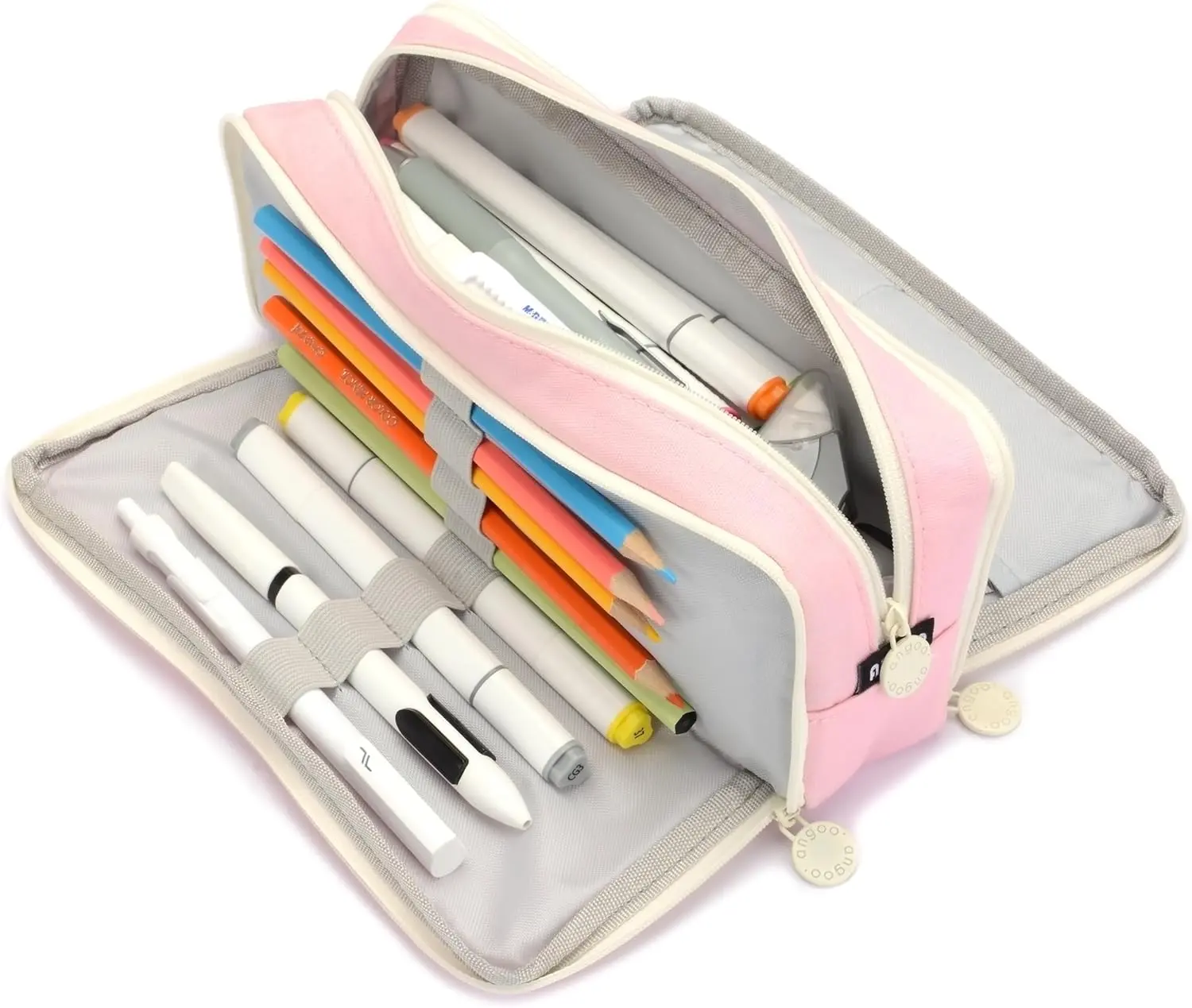 Large Capacity Special Aesthetic Pencil Case Organizer with 3 Compartments, Big Preppy School Pencil Pouch Bag for Girls Women Adults, Pencil Holder Pen Pouch Cases ( 2)