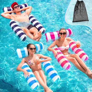 Water three-tube inflatable floating row, adult PVC water inflatable foldable reclining chair floating bed
