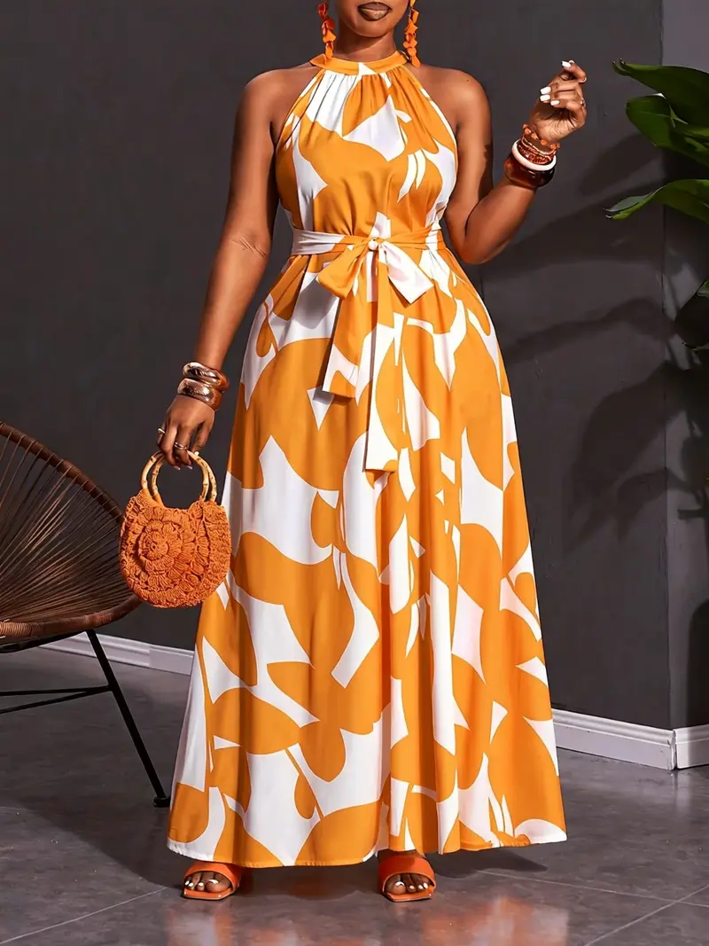 orange halter dress - TikTok Shop