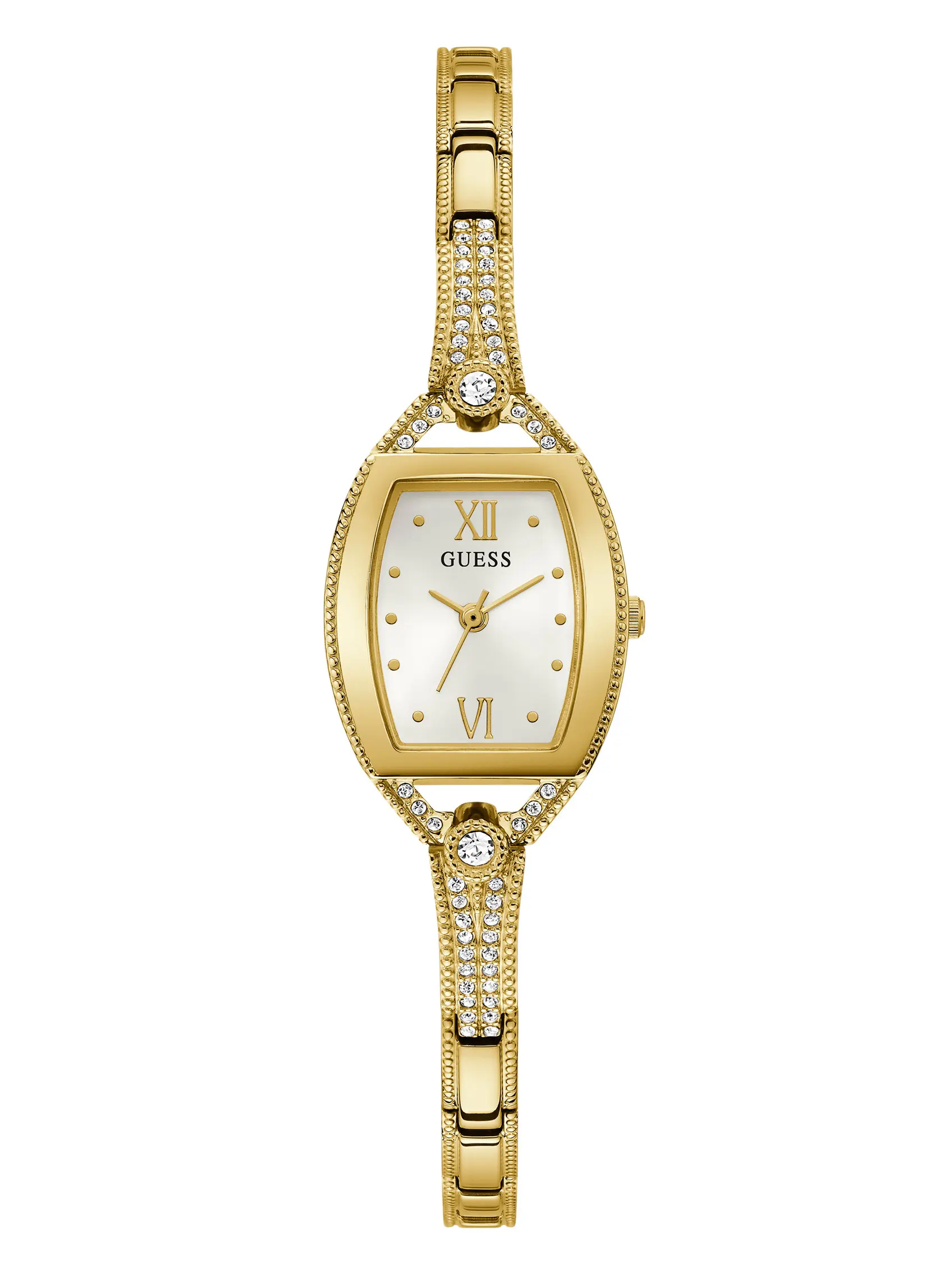 GUESS Female Gold-Tone Rhinestone Analog Watch
