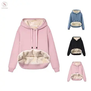 Yimoon Women's Winter Warm Hoodie Sherpa Fleece Lined Pullover Hoodie Hooded Sweatshirt Heavyweight Casual Tops(Sheet)