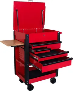 5-Drawer Rolling Tool Cart/Multifunctional Tool Trolley with Locked Drawers