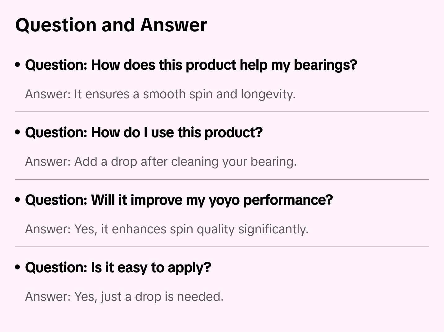 Long Spin Bearing Lube