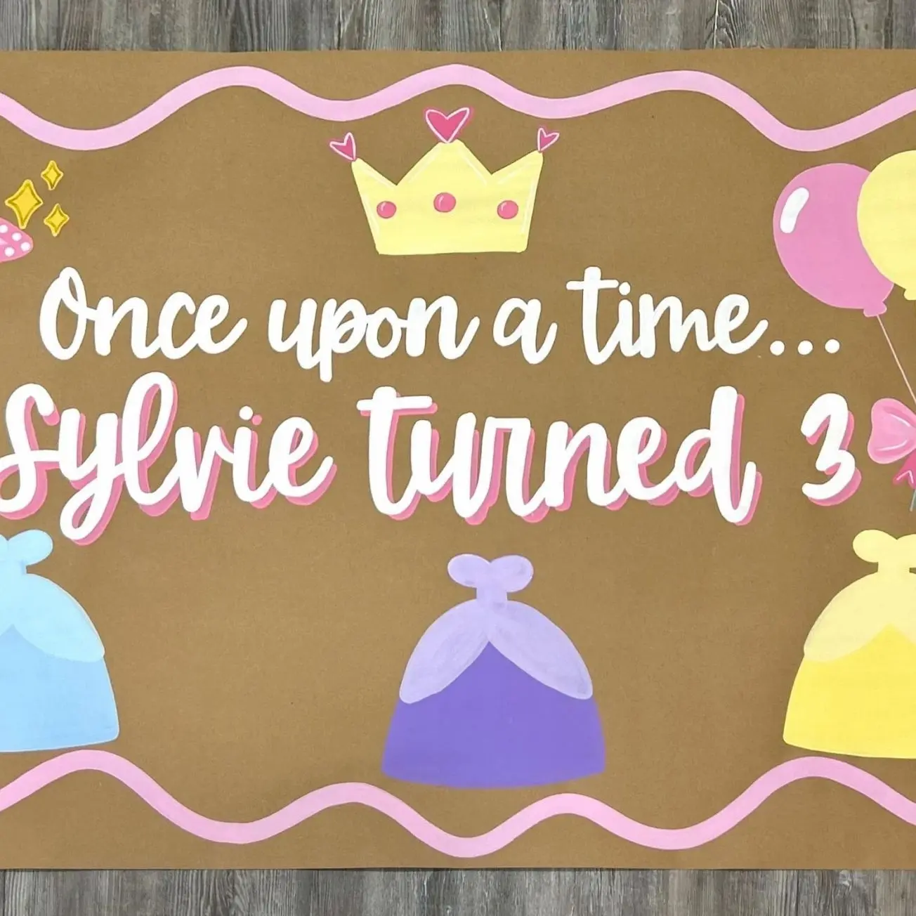 Once upon a time… princess birthday banner