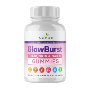 Seven Nutrition | Hair, Skin & Nails Glow Burst Gummies | Unflavored | All-natural 12 vitamins and minerals | improve your hair, skin and nail health