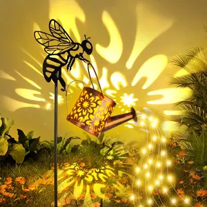 1Pcs Warm Light Bee Teapot Lamp, American Style Home Decor Light, Creative Ornament Gift for Bedroom Dining Table Party