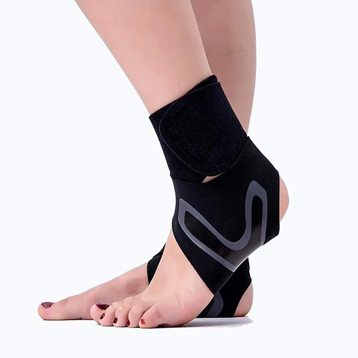 Sports Safety Gear Ankle Protector Adjustable Compression Wrap Elastic Sprain Prevention Cover Featherlight Breathable Mesh Secure Fit for Men Women Joint Pain Plantar Fasciitis Achilles Issues Healthcare Support