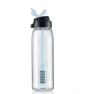 Tupperware Pure & Go Water Filter Bottle Flip Top - BPA Free, Advanced Filtration, Leak-Proof, Portable, 300L Capacity
