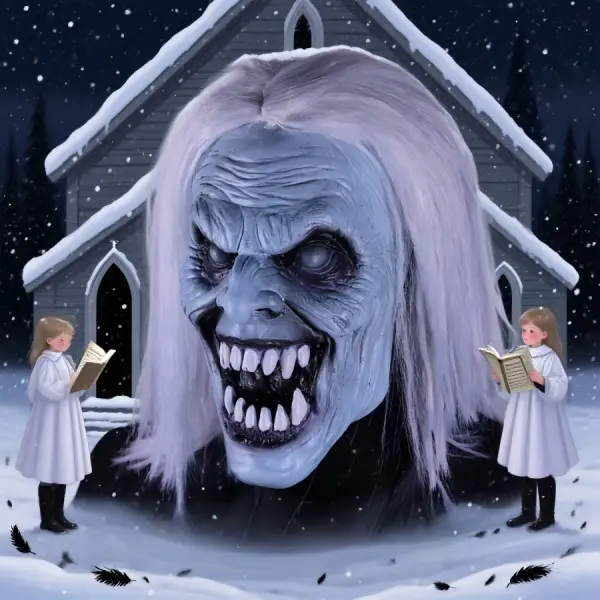 Scary Full-Head Synthetic Latex Zombie Ghost Mask - Pale Skin, Long White Hair, Photorealism Design, Comfortable Sensitive Skin-Friendly - Halloween Cosplay Collectibles, Festive Party Prop (Halloween Ideas)