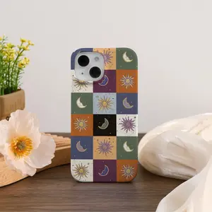 Moon and Sun Mosaic Square Aesthetic iPhone Case For iPhone 17 16 15 14 13 12 Pro Max, Trendy Phone Accessories, Suitable For SmartPhone Samsumg Iphne