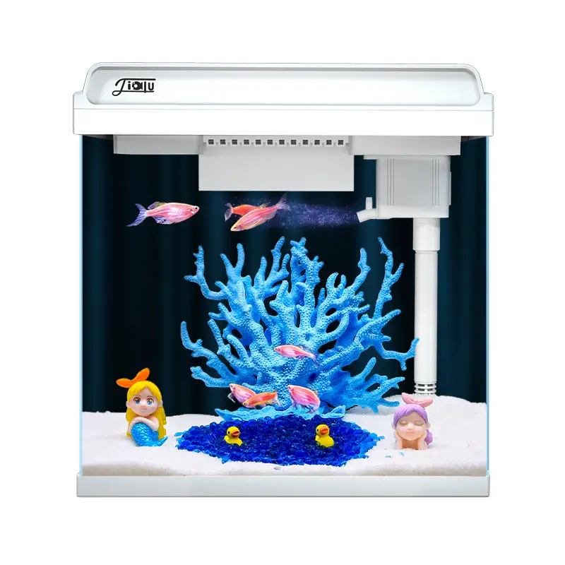 Living Room Tabletop Aquarium Small Ultra Clear Glass Fish Tank for Home Use Ecological Landscaping Tank