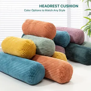 Striped Cylinder Support Pillow, Sofa Cushion, Room Pillow, Home Pillow, Office Chair Backrest, Car Seat Pad, Washable, Portable, Multiple Colors