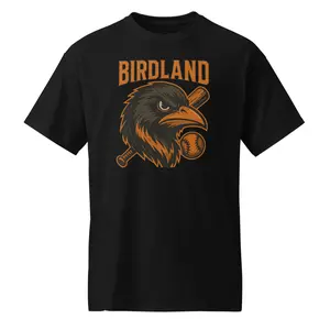 Birdland 2 T-Shirt Classic Fit Moisture-Management Fabric 50% Cotton 50% Polyester White Menswear Workout Top DryBlend Crewneck Short Sleeve Sweat Tshirt Streetwear Tropical Black Capsule - Shortsleeve