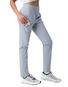 Pioneer Camp Women's Hiking Pants UPF 50+ Elastic Waist Drawstring Ultra-Stretch Lightweight Outdoor Cargo Pants for Travel