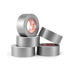 VEVOR 5-Pack Duct Tape, 2 inx 30 Yards, No Residue Strong Adhesive Waterproof Temperature-Resistant Heavy Duty Duct Tape, Tear by Hand, for Indoor Outdoor Repair, Industrial, All Weather, Sliver