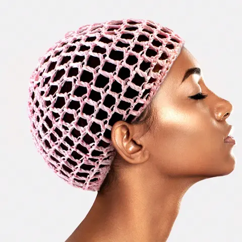 Pure Color Crochet Elastic Handmade Hair Band, Women's Hair Net Hat, Sleep Cap, Bath Cap, Pure Color Hair Protection Cap, Shower Caps