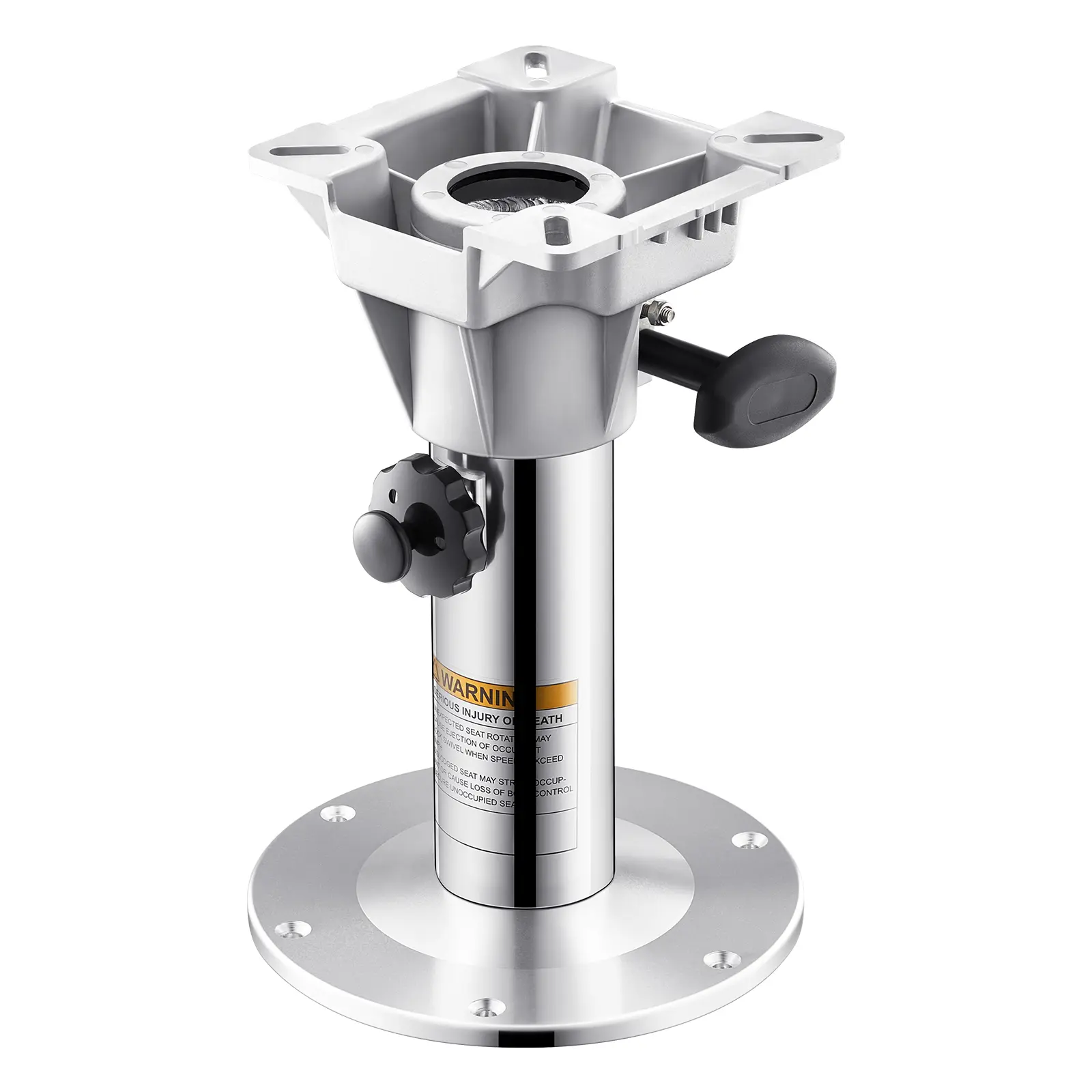 Boat Seat Pedestal, Adjustable Height from 12.76 to 18.7 Inches, Aluminum Alloy Boat Chair Base with Locking Design, Waterproof & Rust-resistant, Ideal for Fishing and Boating Enthusiasts
