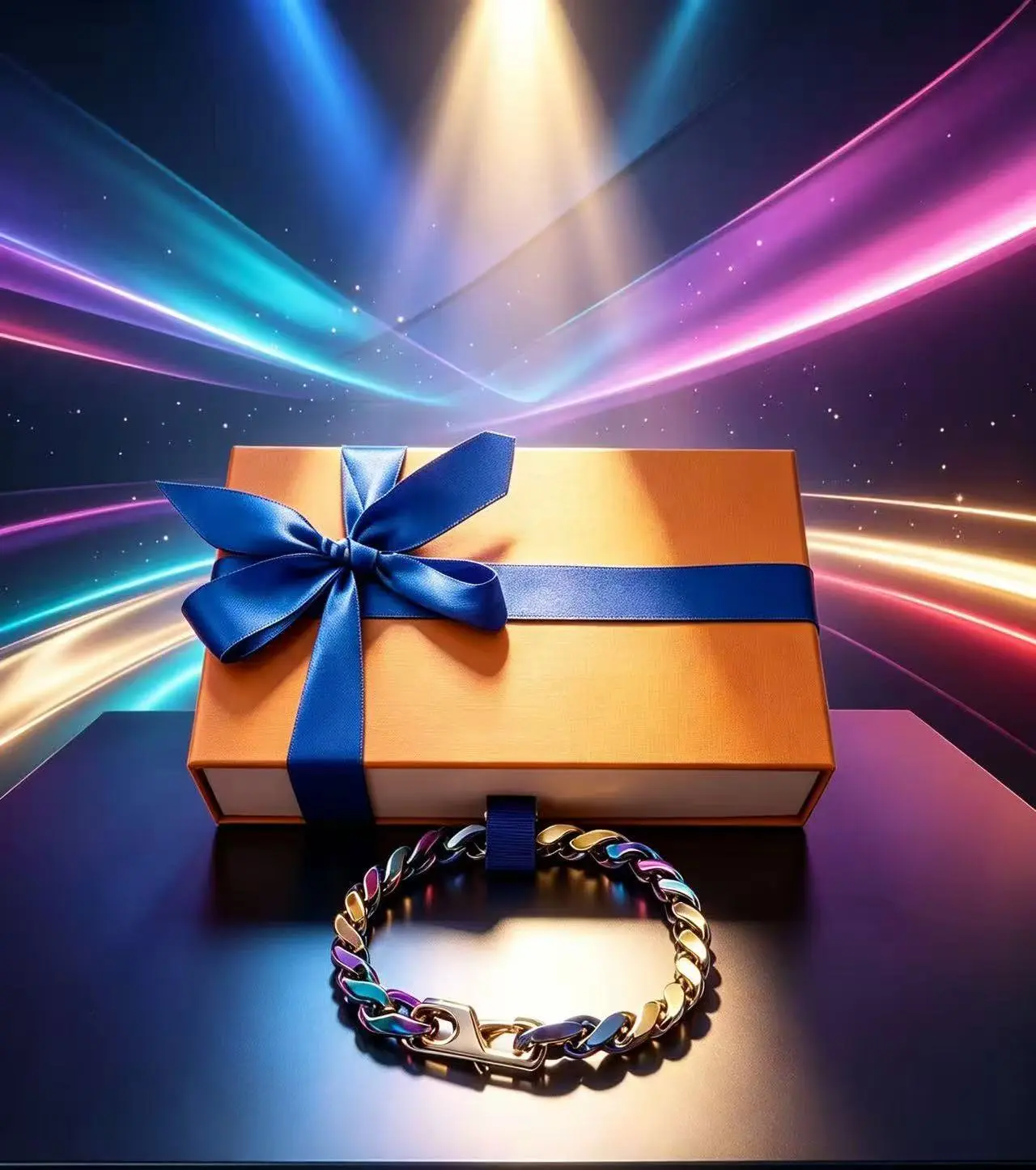 New designer high-end luxurious men's and women's versatile cool multi-color bracelet fashionable casual jewelry / steel / titanium material / (with packaging box