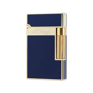 DUPONT Blue Gold Lacquered Gas unique Lighter (NO FUEL) for men multi use Profect GIFT bf, Cling smoker accessories