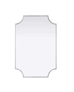 Elegant Kitchen & Bath MR3D2436SIL 24 x 36 in. Rectangle Notched Metal Mirror, Silver