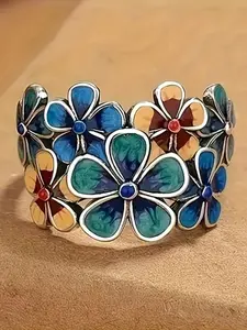 Mother's Day Gift Vintage Bohemian Style Floral Design Rings, Fashionable Jewelry for Women & Men, Trendy All-match & Exquisite Jewelry for Birthday Gift