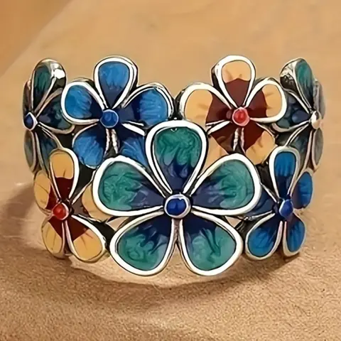 Mother's Day Gift Vintage Bohemian Style Floral Design Rings, Fashionable Alloy Metal Jewelry for Women & Men, Trendy All-match & Exquisite Jewelry for Birthday Gift