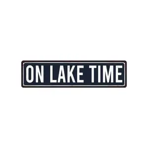 Vintage Metal Tin Sign, Rustic Lake-themed Rectangle Design Wall Art Decor for Home Cabin Lake House, Garden Decoration Supplies