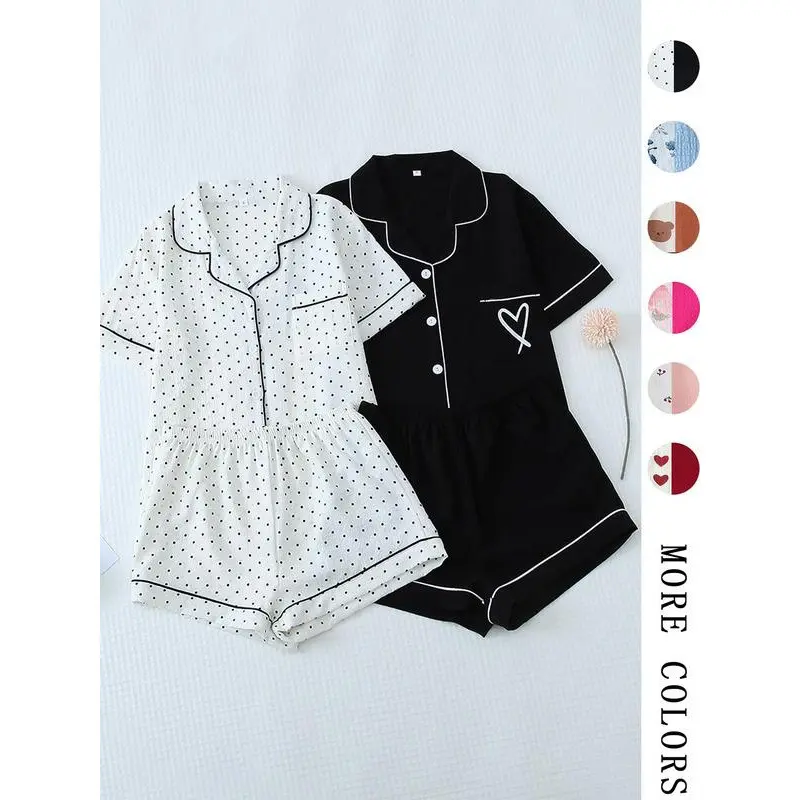 2025 Women's Full Body Printed Short Sleeve Casual Suit in Multiple Colors for Comfort and Style