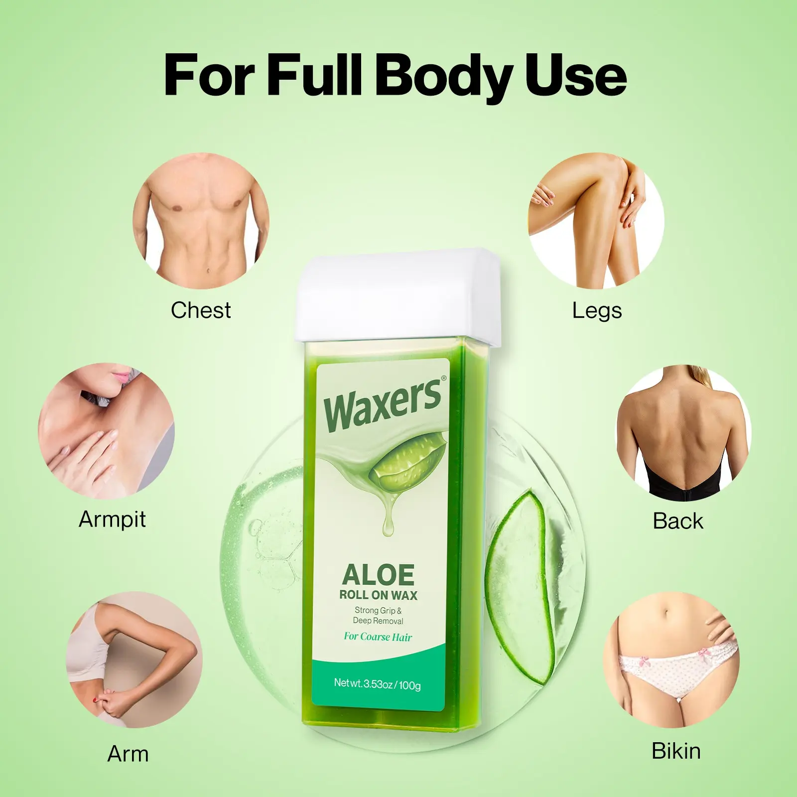 Waxers Roll on Wax Kit Aloe Vera Waxing Roller Depilatory for Women & Men  Waxing Kit for Hair Removal for Larger Areas at Home with Heater & Strips -  TikTok Shop