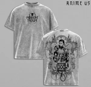 Phantom Troupe - Hisoka - Chrollo - Shizuku - Kurapika Top Hunter x Hunter  Oversized T-Shirt, Genei Ryodan Spider Clan Graphic Tee, Vintage Washed Anime Streetwear Shirt Anime Streetwear M01