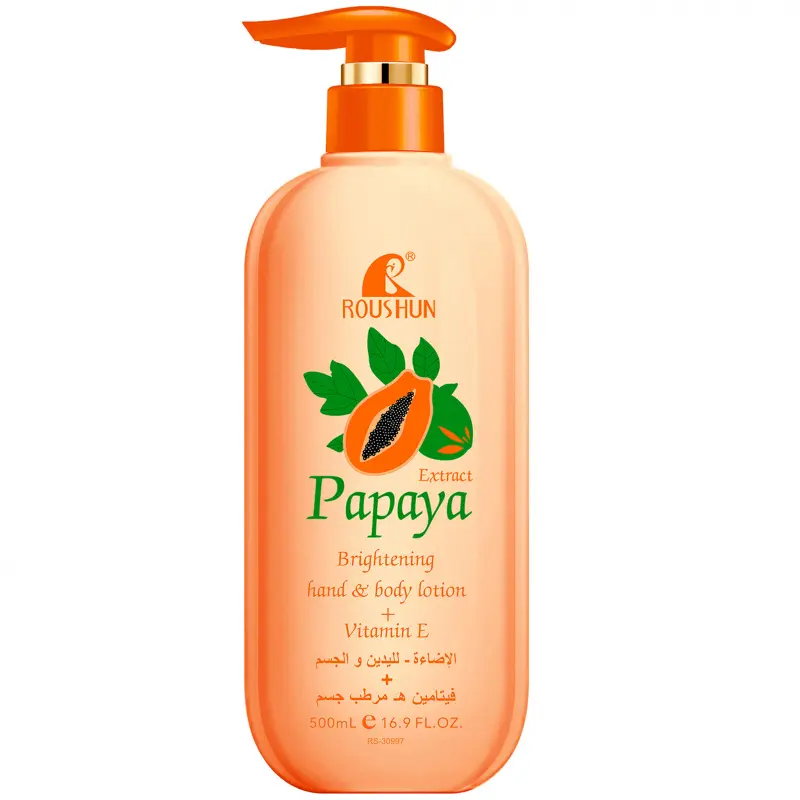 500ml Papaya Body Lotion Large capacity year-round Hydrating moisturizing body cream moisturizes and beautifies skin, leaves fragrance, freshness, moisture, and is not greasy, Body Hydrator, Moisturizer, Body Care, Non Greasy Moisture