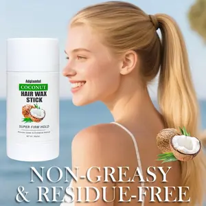 Adglamful Coconut Oil Hair Wax Stick – Flyaway Tamer & Styler! Controls Frizz, Hydrates Hair, Strong Hold + Lightweight Shine (For Ponytails & Updos)